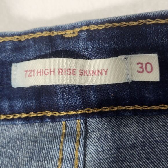 Levi's 721 High Rise Skinny Denim Jeans Size 30x28 - Picture 3 of 6